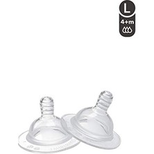 Mey İthalat Silikon Anti-Kolik 2'li Biberon Emziği, Large, 4+ Ay