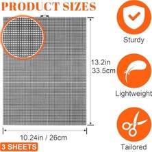 Mey İthalat Plastik Kanvas Tabaka Ince Delikli(1,1 Mm) Siyah 26 * 33 cm