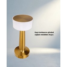 TKÇ Şık Metal Yapılı Şarj Edilebilir LED Masa Lambası USB Girişli