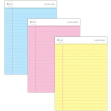 Mey İthalat A5 Boyutlu, 3 Farklı Renkli Legal Pad Notluk, Her Biri 50 Yaprak, Geniş Satır Aralığı, Okul, Iş ve Ofis Için, Türk Malı