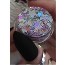 Mey İthalat Parlak Glitter Jel Far, Simli Saç ve Vücut Simi, Yıldızlı Magic Stars, 8165772HB