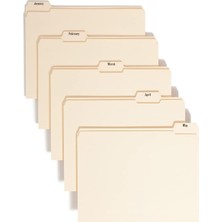 Düzenleyici Set Aylık Jan-Aralık Klasör Güçlendirilmiş 1 5-Cut Tab Size Manila 12 Pro Set Nav