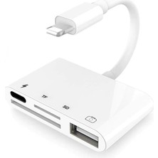 Mey İthalat Adaptör, Lightning To USB Lightning Micro Sd Tf Kart Okuyucu Çevirici Dönüştürücü 4333