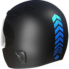 Mey İthalat 2 Adet Sport Kask, Araba Ayna Azur Mavi Kask Stickerı