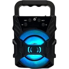 Mey İthalat Taşınabilir Bluetooth Hoparlör, LED Işıklı, Extra Bass, Radyo, Sd Kart ve USB