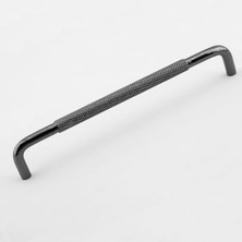 Mey İthalat Tırtıklı Füme Metal Kulp Mobilya Çekmece Dolap Dolabı Modern Kapak Kulpları, 224 Mm, 22.4 cm