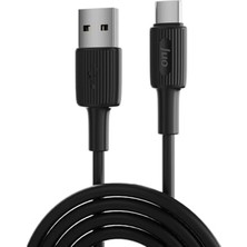 Mey İthalat 12W Usb-A To Type-C Silikon Hızlı Şarj ve Data Kablosu Siyah 1 Metre