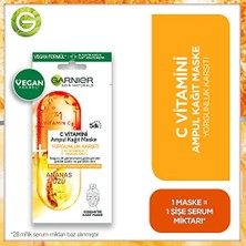 Mey İthalat C Vitamini Yorgunluk Karşıtı Ampul Kağıt Yüz Maskesi