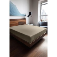Mey İthalat Bej Ranforce Fitted Çarşaf 100X200