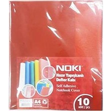 Mey İthalat Kırmızı Hazır Yapışkanlı Kitap Kabı, 10'lu