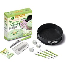 Mey İthalat 15685 "voglia Dı..." Yapışmaz Kaplamalı Yuvarlak Şekilli Pasta Modelleme Kiti, 26 Cm, Plastik Düzleştirici, 3 Modelleme Aleti, Küçük Fırça, 3 Kesici, Tarif
