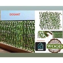 Mey İthalat Dogant Yapay Sarmaşık Akordiyon Ahşap Çit, Yeşil, 210X90 cm