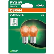 Mey İthalat Ampul PY21W 21W 12V BAU15S10XBLI2QR2B Blister Ultralife Osr 7507ULT-2BL