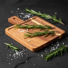 Mey İthalat Doğal Akasya Ahşap Dikdörtgen Sunum Tahtası ve Servis Tepsisi 23X17 cm