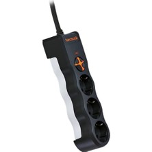 Mey İthalat TSK19010 Powersurge 3-Surge Protectıon PLUG-1050 Joule- Wıth Cable Siyah
