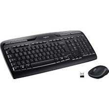 Mey İthalat Wireless Combo MK330 Kablosuz Klavye ve Fare Seti, 2,4ghz Usb, Qwerty GB Düzeni, Siyah