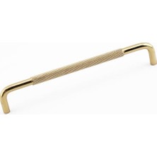 Mey İthalat Tırtıklı Altın Gold Metal Kulp Mobilya Çekmece Dolap Dolabı Modern Kapak Kulpları, 320 Mm, 32 cm