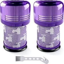 Mey İthalat Dyson V12 Detect Slim Için 971517-01 Yedek Hepa Filtre Seti, 2 Adet Filtre ve 1 Temizleme Fırçası