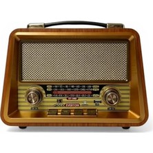 Mey İthalat RT-680 Nostaljik Ahşap Bluetooth Hoparlör ve Mp3 Çalar, Müzik Kutusu Radyo