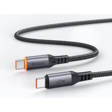 Mey İthalat CA-2040 Type-C To Type-C 100W Pd Hızlı E-Marker Çipli Örgü Poweroff Kablo 1.2m Siyah