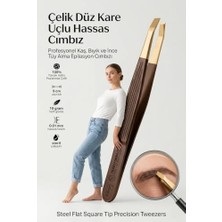 Mey İthalat Çelik Düz Kare Uçlu Hassas Cımbız - 9 cm Profesyonel Kaş, Bıyık ve Ince Tüy Alma Epilasyon Cımbızı Solingen Professional 718477