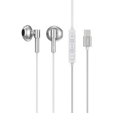 Mey İthalat Rio Fit Style Usb-C Stereo Mikrofonlu Kulakiçi Kablolu Kulaklık, Beyaz, 2KMM20B
