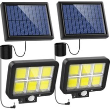 Nacinic Solar Işıklar Dış Mekan Için Hareket Sensörlü, 120 Cob LED Spot Işığı Dış Mekan