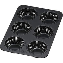 Mey İthalat Delikli Küçük Ekmek Pişirme Kalıbı 28 x 19 Cm, 6 Küçük Ekmek Için, Yapışmaz Kaplamalı, Ekşi Hamuruna Dayanıklı