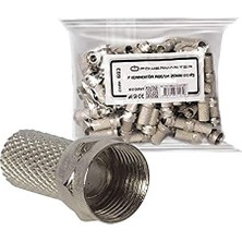 Mey İthalat SL-F186 18MMX8 Rg6 50'li Paket Erkek Connector, Beyaz