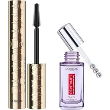 Mey İthalat Panorama Hacim Veren Siyah Maskara ve Revitalift Filler Aydınlatıcı Göz Serumu (20 Ml)