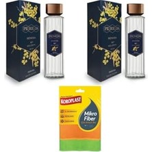 Mey İthalat Mimoza Kokulu Kolonya, 2 Adet 250 Ml, Çok Amaçlı Mikrofiber Bez Hediyeli