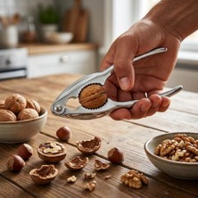 Mey İthalat Paslanmaz Çelik Ceviz, Fındık ve Badem Kıracağı Pense Şeklinde, Ağır ve Yüksek Kaliteli, Dayanıklı ve Ergonomik, 17 cm EA047