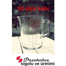 Paşabahçe Mason Cash Desenli Cam Ölçü Kabı, 1000 Ml, Şeffaf