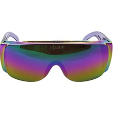 Mey İthalat BADEM10 Iş Güvenlik Gözlüğü Çapak Koruyucu Gözlük S700 Aynalı Gökkuşağı