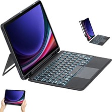 Mey İthalat Kılıf, Galaxy Tab S10+ Plus/s9+ Plus/s9 Fe+ Plus 12.4 Için ile Uyumlu Mag Touchpad Blutooth Işıklı Standlı Klavyeli