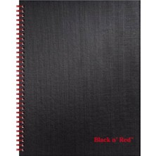 Mey İthalat Sert Kapak Twinwire Çizgili Defter, 28,9 x 21,6 Cm, Siyah, 70 Yaprak, K67030