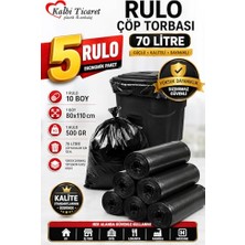 Mey İthalat Siyah Jumbo Çöp Torbası 80X110 Cm, 500 G ve 5 Rulo