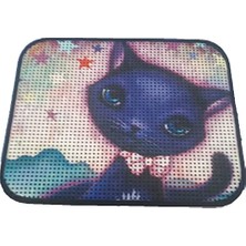 Mey İthalat Mavi Elekli Desenli Kedi Tuvaleti Önü Paspası, 60 x 45 cm
