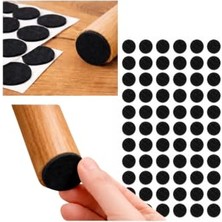 Mey İthalat Siyah Yuvarlak Yapışkanlı Keçe Ped, 15 Mm, Sandalye ve Koltuk Ayağı Için