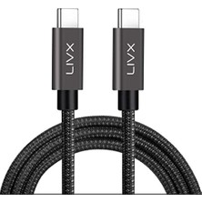 Mey İthalat Force 100W Type-C To Type-C USB 3.1 Gen2 10 Gbps 4k@60hz Hızlı Şarj Data ve Görüntü Aktarım Kablosu Örgülü Gn (1 Metre)