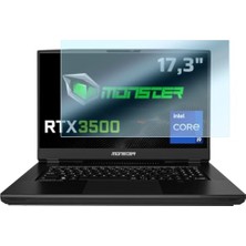 Mey İthalat Monster Markut M7 17.3 Inç ile Uyumlu Ekran Koruyucu Notebook; 9h Temperli Kırılmaz Esnek Nano Cam, Çizilmeye ve Darbeye Dayanıklı Laptop Koruma, Hd Şeffaf 16:9