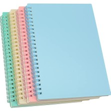 Mey İthalat Spiral Defter, 4 Adet, 8,3 Inç x 5,9 Inç, A5, Kalın Plastik Sert Kapak, 7 mm Çizgili, 4 Renkli, 80 Yaprak, 160 Sayfa