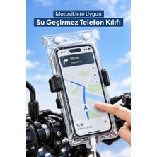 Pandamoto Universal Su Geçirmez Şarj Girişli Motosiklet Scooter Bisiklet ATV Telefon Tutucu Kılıf