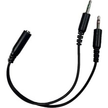 Mey İthalat 3.5 mm Çift Jaklı Ses ve Mikrofon Ayırıcı Converter Kablo