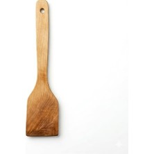 Mey İthalat Ahşap Spatula, 28 Cm, Doğal Kayın Ağacı, Çizmez Mutfak Servis Gereci