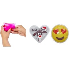 Mey İthalat Kalp Emojili Beyaz Geyik Cep Sobası, El Isıtıcı, 2 Adet Sıcak Su Torbası Pvc 9 cm