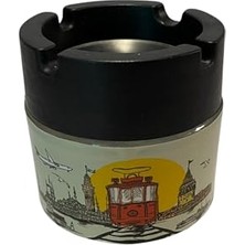 Mey İthalat Cam Küllük, Istanbul Istiklal Desenli, Kolay Temizlenir, Kokusuz