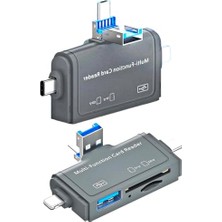 Mey İthalat Dönüştürücü, Kyrotech 7in1 Micro Usb, Type C, Apple Iphone 15,14,13,12,11 Pro, Pro Max Uyumlu, Multi, Kart Okuyucu, Otg, Sd Tf USB
