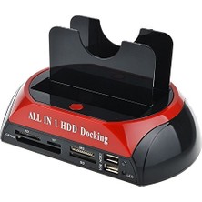 Mey İthalat PX-385 Harici USB 2.0 2.5/3.5 Ide + Sata HDD Docking, Kart Okuyuculu Disk Okuma Adaptörü