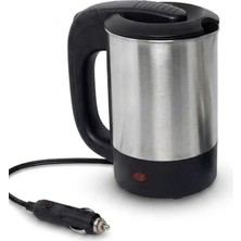 Mey İthalat 12V Araç Içi Su Isıtıcı Kettle 500 ml Paslanmaz Çelik